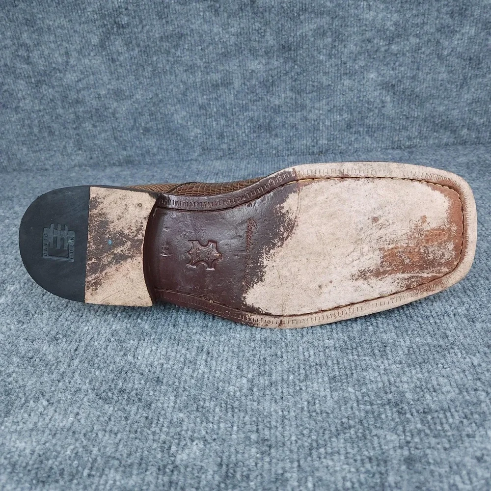 David Eden Shoes Mens Size 9.5 Brown LEX Genuine Crocodile Oxford Dress Cap Toe